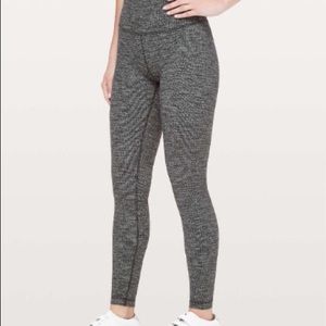 RARE Lululemon KNIT Wunder Under High Rise Tight 28” - Heathered Black
